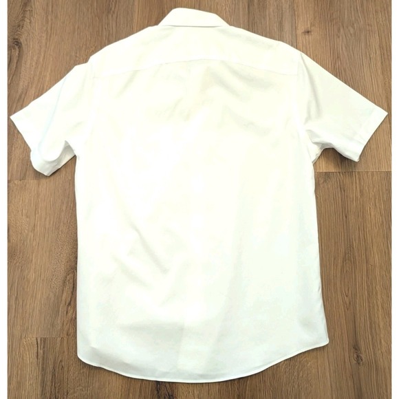Untuckit Shirt Mens Medium White Hillstowe Wrinkle Free Short Sleeve Button Up - Picture 5 of 5